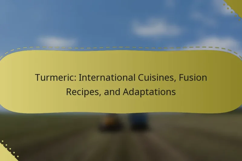 Turmeric: International Cuisines, Fusion Recipes, and Adaptations