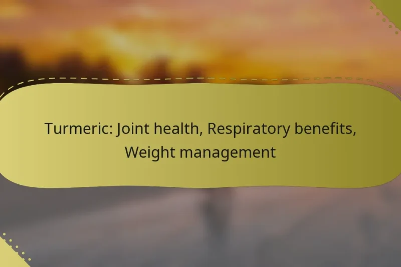 Turmeric: Joint health, Respiratory benefits, Weight management