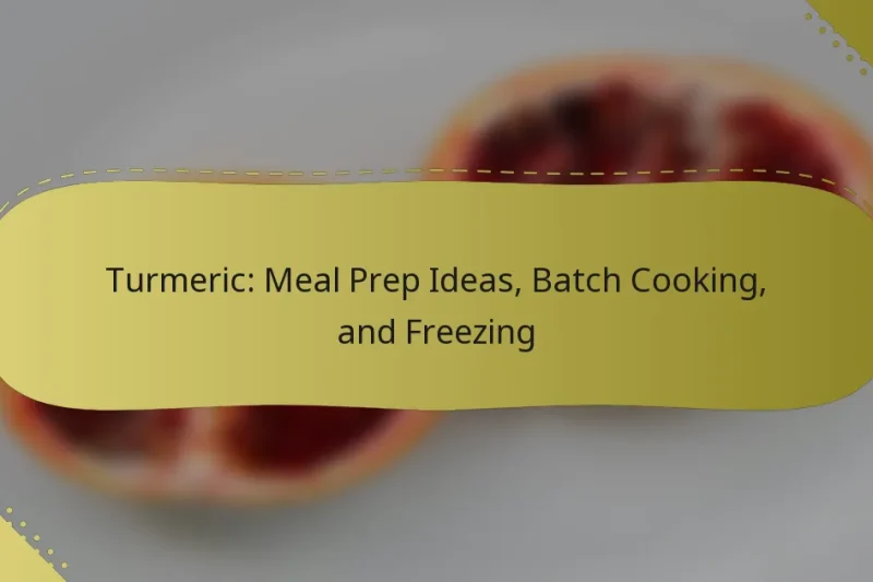 Turmeric: Meal Prep Ideas, Batch Cooking, and Freezing