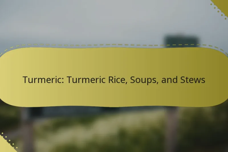 Turmeric: Turmeric Rice, Soups, and Stews