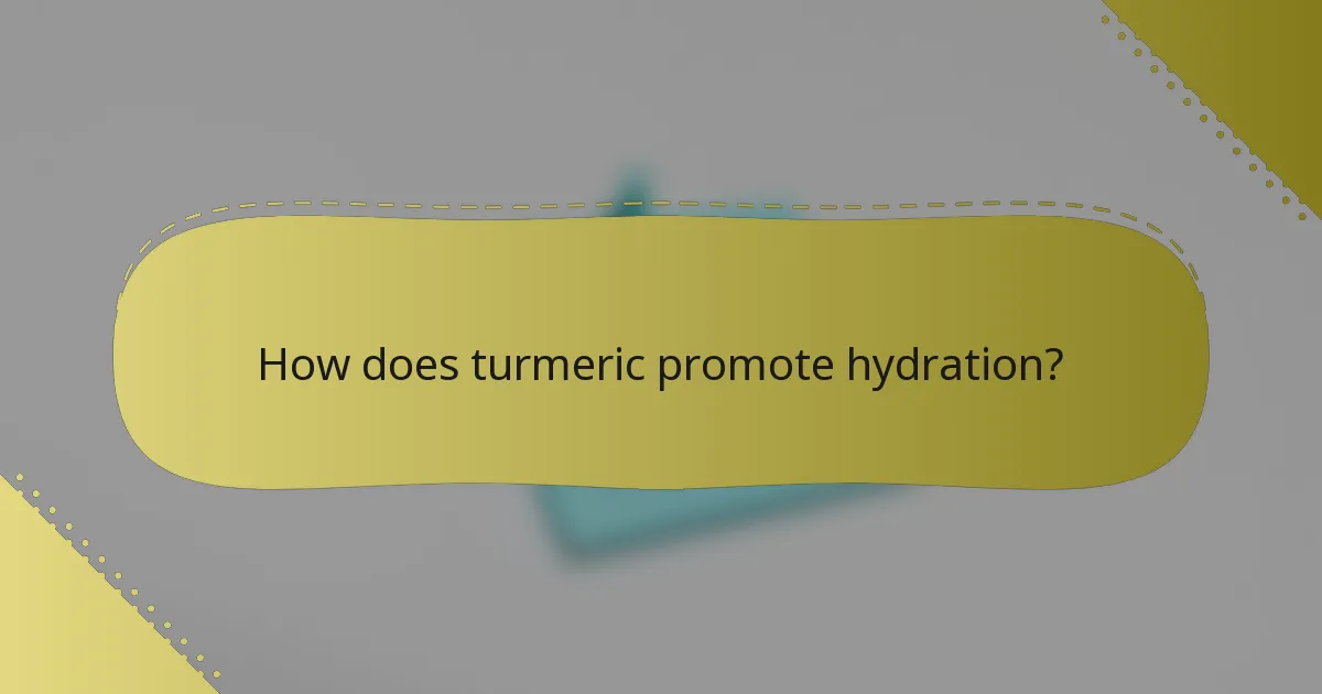 How does turmeric promote hydration?