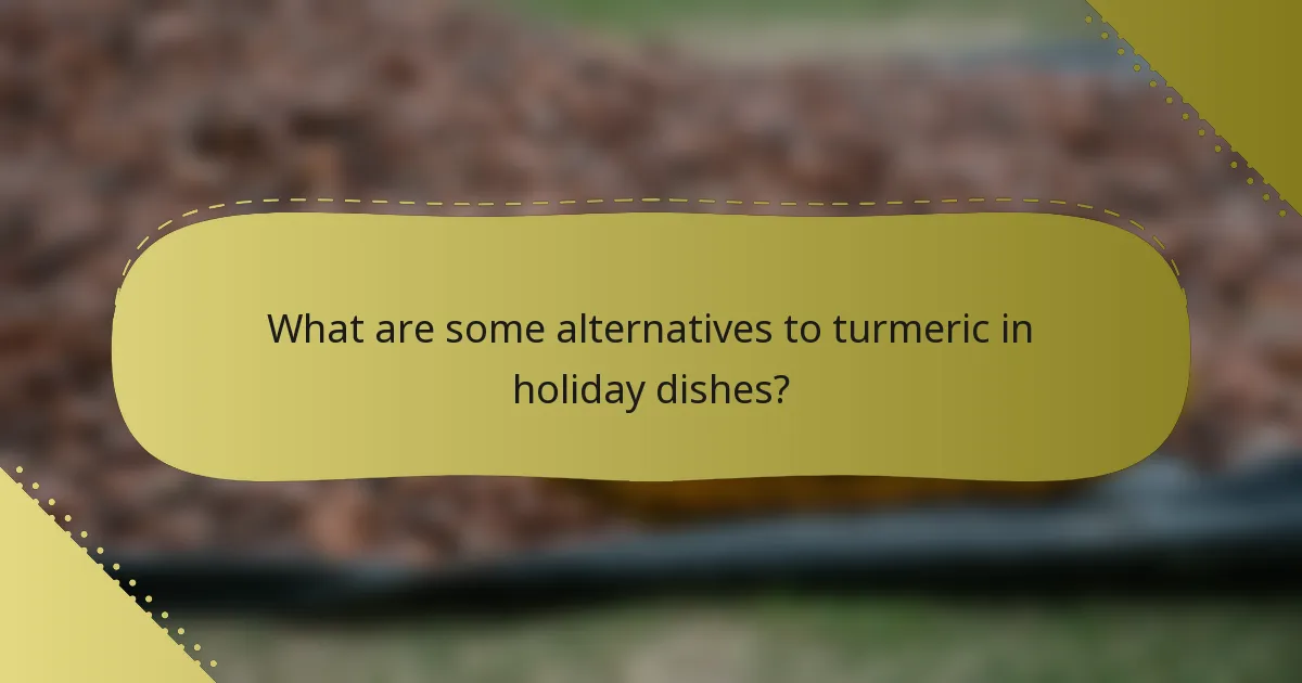 What are some alternatives to turmeric in holiday dishes?