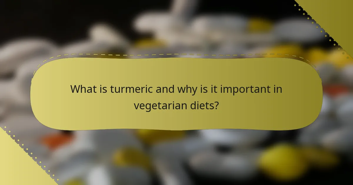 What is turmeric and why is it important in vegetarian diets?